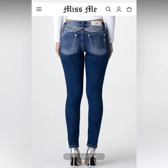 Miss Me Women's Blue Jeans ANGEL MONET SKINY JEANS NEW - washed but never worn - Picture 2 of 11
